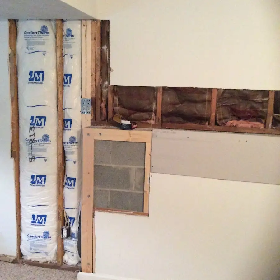 Wall insulation replacement during Basement Flood Cleanup in Waipahu